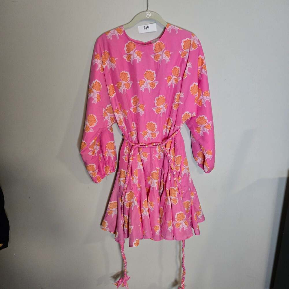 J. Marie Poppy Floral Rope Belted Mini Dress in Pink